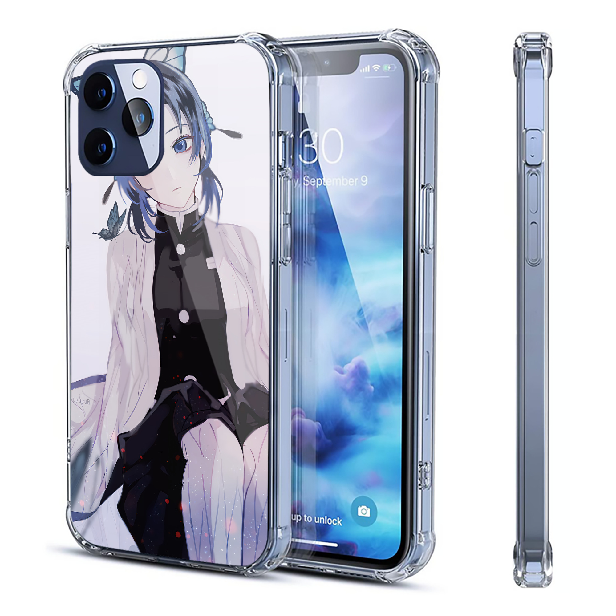 （画像用） 鬼滅の刃（きめつのやいば）蟲柱-胡蝶 しのぶ／こちょう しのぶ Kochou Shinobu 【iPhone 12シリーズ対応】透明スマホケース（クリアソフトケース）